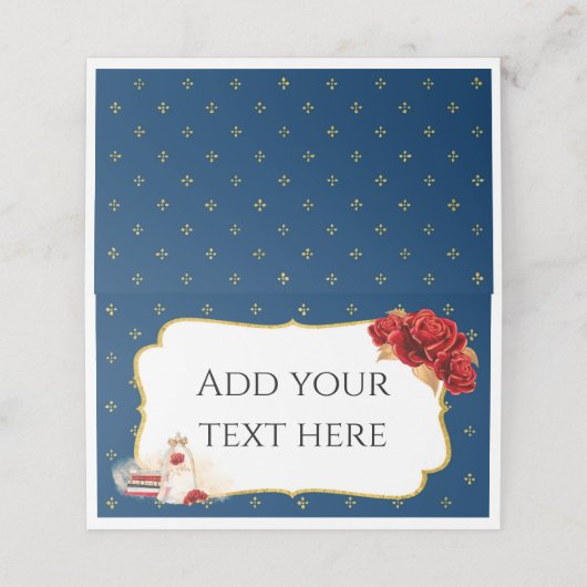 美しいと獣インスパイア結婚の プレイスカード (外部開封)