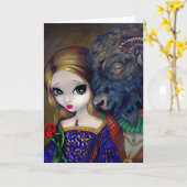 美しいと獣"グリーティングカード カード (黄色い花)