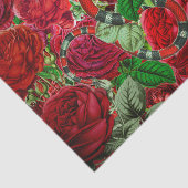 美しいと獣 – ヘビとバラの花模様 薄葉紙 (詳細)