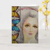 美しいと蝶 カード (黄色い花)