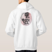 美しいに焦点を合わせる – ペンとインクのバラ(ピンク) パーカ (裏面)