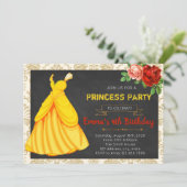 美しいのお姫様誕生日パーティーの招待 招待状 (スタンド正面)