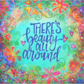 美しいのまわりに全かわいらし吸光度フローラトレンディー シール (正面)