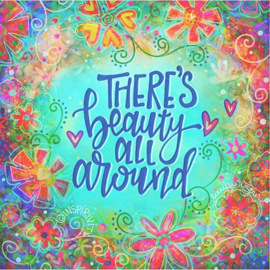 美しいのまわりに全かわいらし吸光度フローラトレンディー シール (正面)