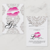 美しいのギフトカード唇の化粧のピンク 割引カード (正面/裏面)