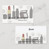 美しいのクリーム色のアイシャドウのモダンなメーキャップアーティスト 名刺 (正面/裏面)