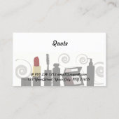 美しいのクリーム色のアイシャドウのモダンなメーキャップアーティスト 名刺 (裏面)