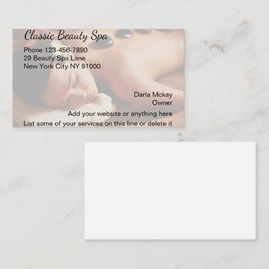 美しいのスパビジネスプロフィールカード 名刺 (正面/裏面)