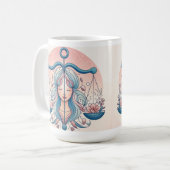 美しいのバランス： Libra-インスパイア Mag コーヒーマグカップ (正面左)