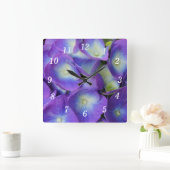 美しいのブルーアジサイの壁時計 スクエア壁時計 (ホーム)