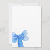 美しいのブルーブライトボウブライダルシャワー招待 招待状 (裏面)