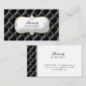 美しいのヘアーサロンの白いダイヤモンドの房状の黒 名刺 (正面/裏面)