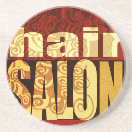 美しいのヘアーサロンの   タイポグラフィのタイプ地球の調子 コースター