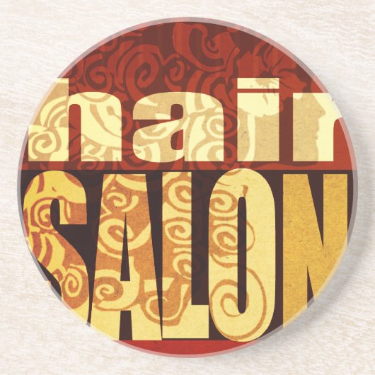 美しいのヘアーサロンの   タイポグラフィのタイプ地球の調子 コースター (正面)
