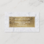 美しいのモダンな金ゴールドのタイポグラフィの大理石 名刺 (裏面)