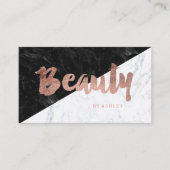 美しいのモダンのばら色の金ゴールドのタイポグラフィのブロックの大理石 名刺 (正面)