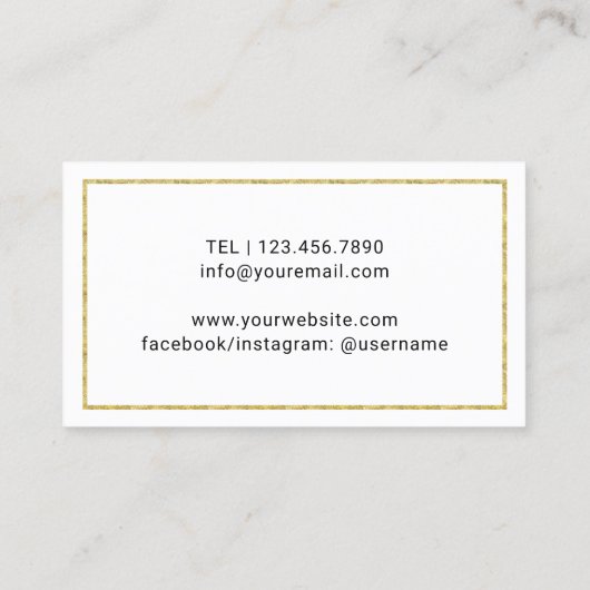 美しいのモノグラムの金ゴールドフレームの花柄を計画するイベント 名刺 (裏面)