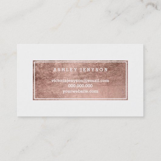 美しいのロゴのエレガントなのどのばら色の金ゴールドのタイポグラフィ 名刺 (裏面)