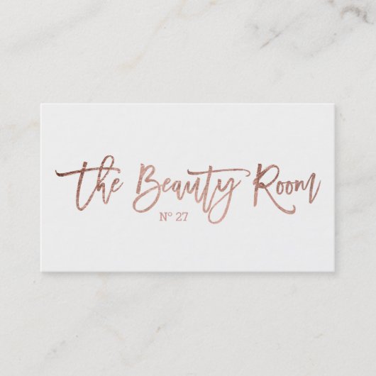 美しいのロゴのエレガントなのどのばら色の金ゴールドのタイポグラフィ 名刺 (正面)