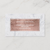 美しいのロゴのエレガントなばら色の金ゴールドのタイポグラフィの大理石 名刺 (裏面)