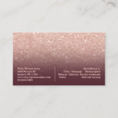 美しいのロゴのシックなタイポグラフィのバーガンディのばら色の金ゴールド 名刺 (裏面)