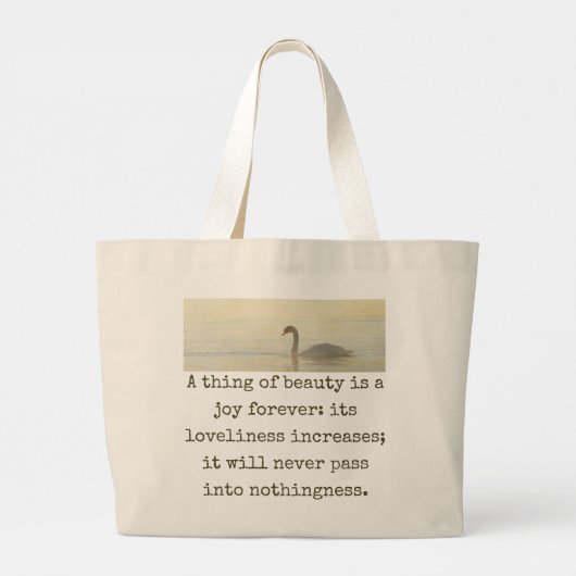 美しいの事は永遠に喜びである – 美しい引用文 ラージトートバッグ (裏面)