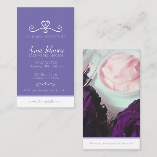 美しいの健康か化粧品の会社の写真のカスタム 名刺 (正面/裏面)