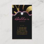 美しいの動物のシマウマのピンクの唇の金ゴールドのダイヤモンド 名刺 (裏面)