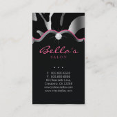 美しいの動物のシマウマのピンクの唇の銀製のダイヤモンド 名刺 (裏面)