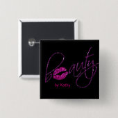 美しいの化粧のCosmetologyのサロンのネイルの毛ボタン2 缶バッジ (正面&裏面)