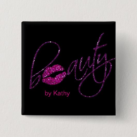 美しいの化粧のCosmetologyのサロンのネイルの毛ボタン2 缶バッジ (正面)