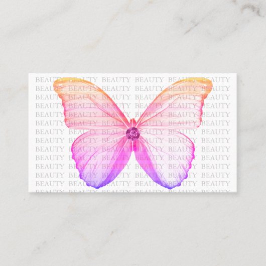 美しいの名刺のカラフルの蝶 名刺 (正面)