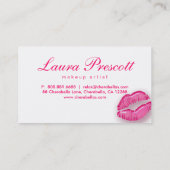 美しいの名刺のピンクの光沢のある唇 名刺 (裏面)