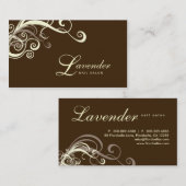 美しいの名刺のモダンな渦巻のネイルサロンのクリーム 名刺 (正面/裏面)