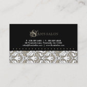 美しいの名刺のレトロのダマスク織ベージュ色 名刺 (裏面)