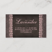美しいの名刺のレースのネイルサロンのピンク 名刺 (裏面)