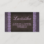 美しいの名刺のレースのネイルサロンの紫色 名刺 (裏面)