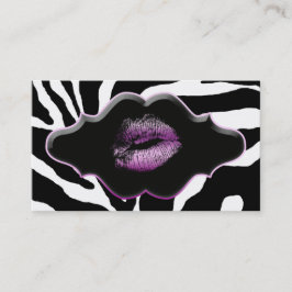 美しいの名刺の動物のシマウマのバイオレットの唇 名刺