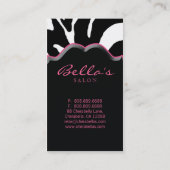 美しいの名刺の動物のシマウマのピンクの唇 名刺 (裏面)