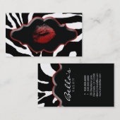 美しいの名刺の動物のシマウマの赤の唇 名刺 (正面/裏面)