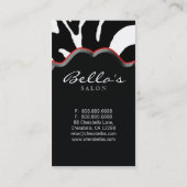 美しいの名刺の動物のシマウマの赤の唇 名刺 (裏面)