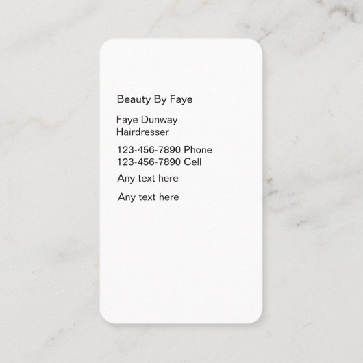 美しいの名刺の美容院 名刺 (裏面)