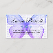 美しいの名刺の青い紫色の蝶 名刺 (裏面)