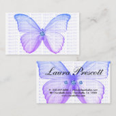 美しいの名刺の青い紫色の蝶 名刺 (正面/裏面)