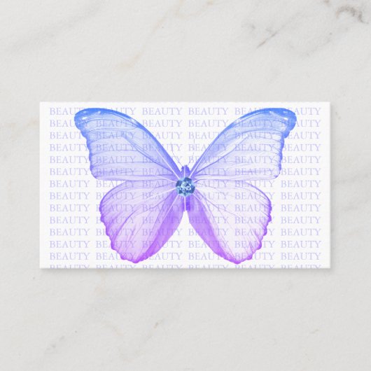 美しいの名刺の青い紫色の蝶 名刺 (正面)