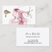 美しいの女の子の花の毛のメーキャップアーティストのヘアーサロン 名刺 (正面/裏面)