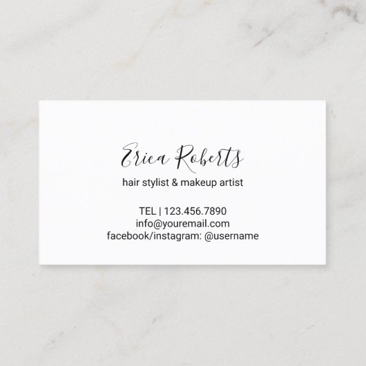 美しいの女の子の花の毛のメーキャップアーティストのヘアーサロン 名刺 (裏面)