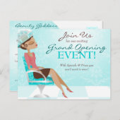 美しいの女神のサロンのオープン インビテーションポストカード (正面/裏面)