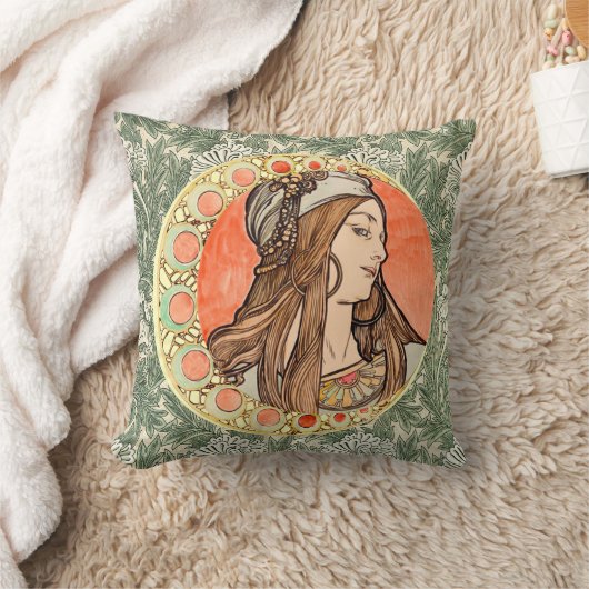 美しいの女神バイアルフォンスマリアミュシャ クッション (ブランケット)