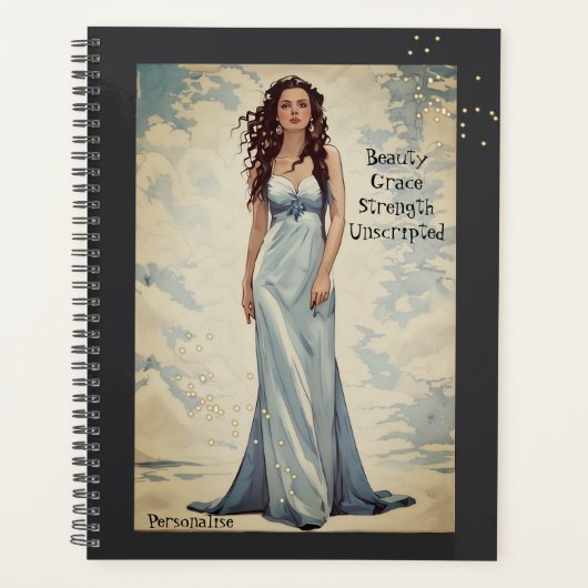 美しいの強やる気を起こさせる度引用文グレージャーナル プランナー手帳 (正面)